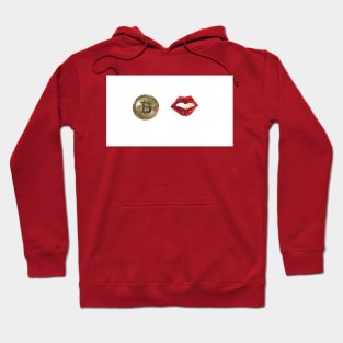 Bitcoin and kiss, love, lips Hoodie